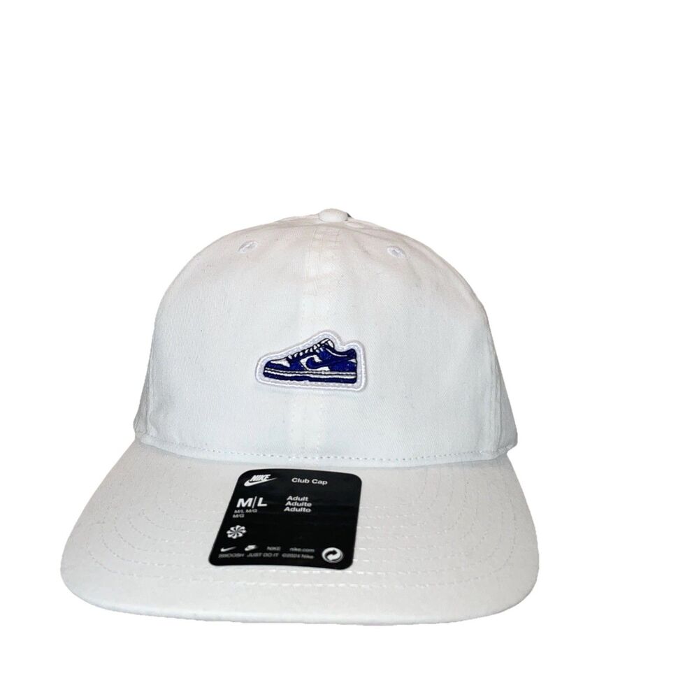 Nike Unisex Club Unstructured Dunk Low Patch‎ Cap White Hat Size M/L